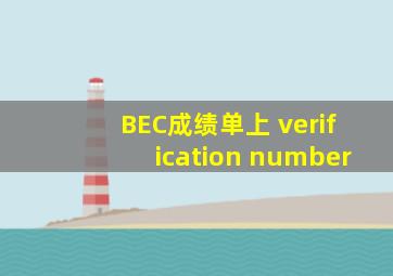 BEC成绩单上 verification number